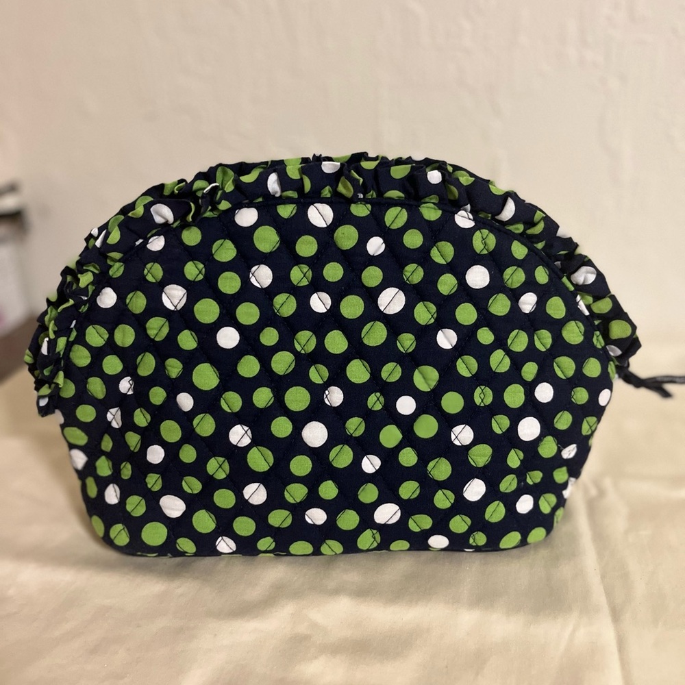Vera Bradley green n white cosmetic bag
